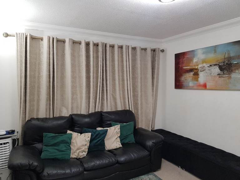 image for Sofa for sale, black 3 seater leather sofa