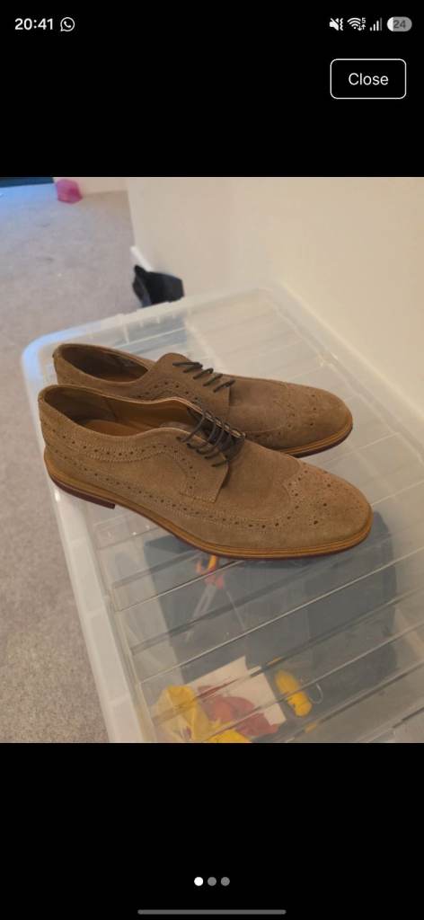 Brown Suede Brogue Shoes – Size 10