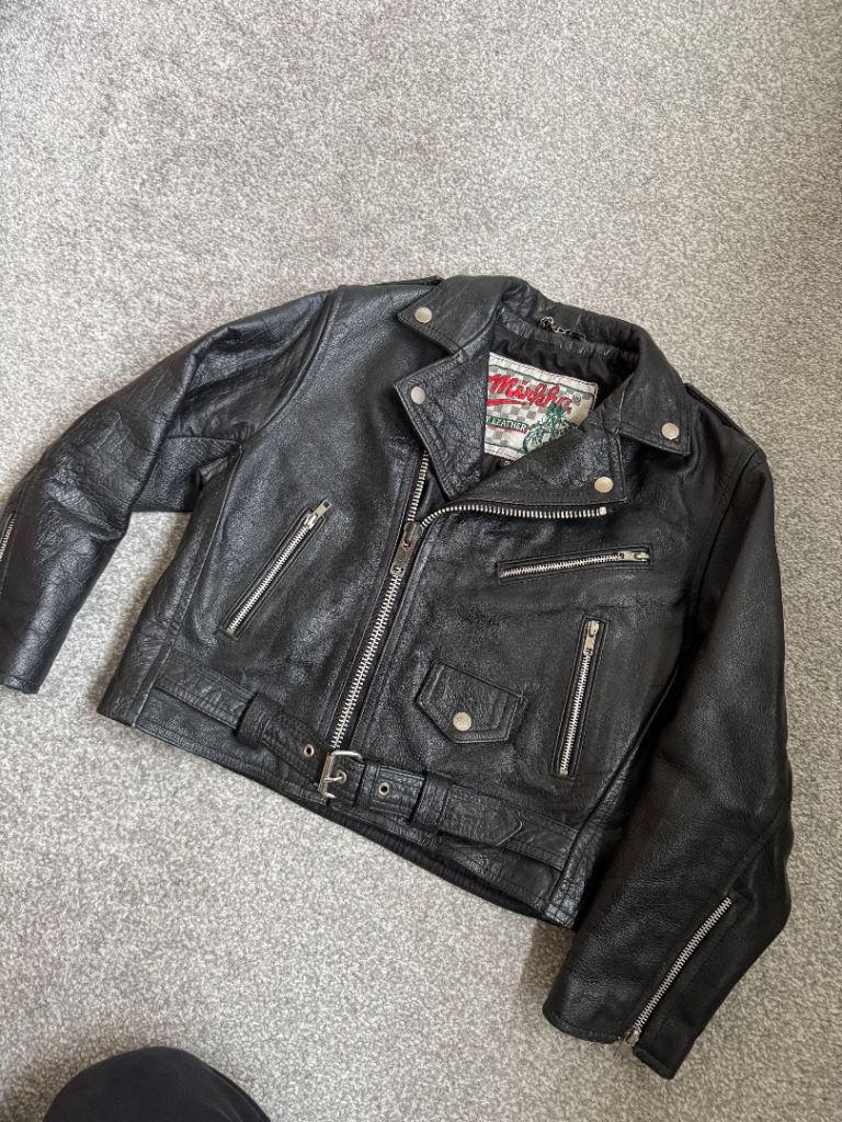 Kids leather bike style jacket - 34