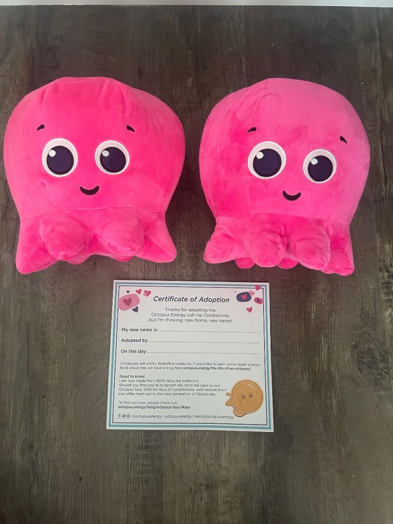 2 New Pink Octopus Plush Toy Teddy 