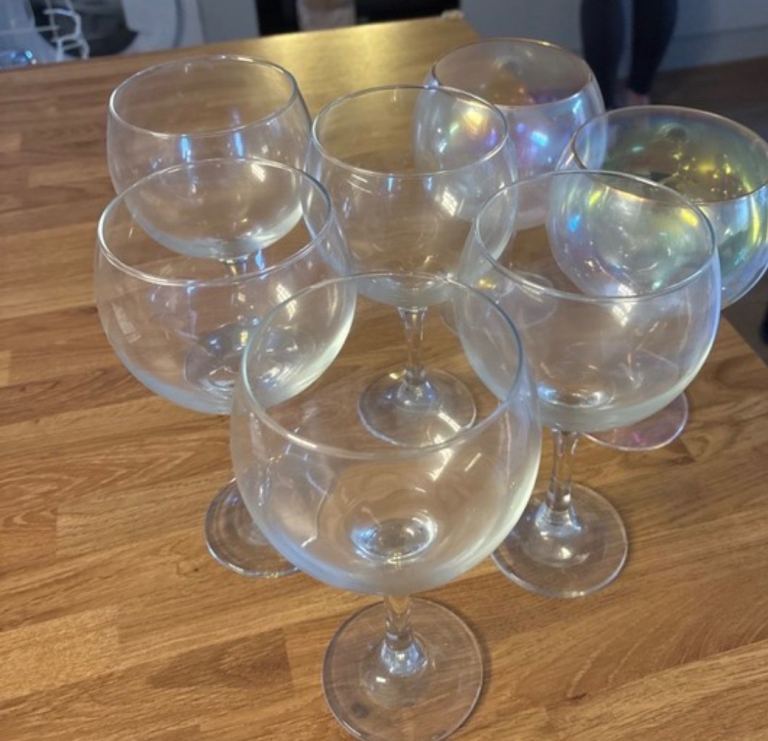 Set of 7 Gin Glasses / Goblets – Good Condition