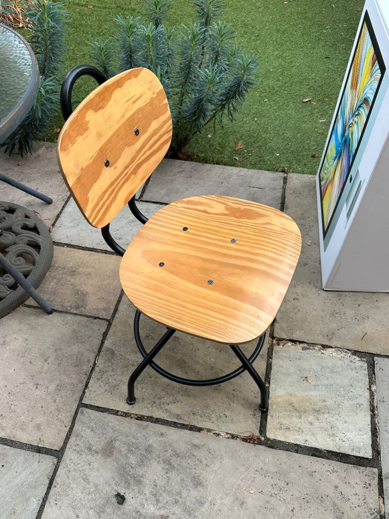 Wooden Ikea desk chair- adjustable height