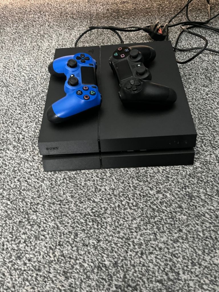 PS4 Console with Two Controllers - Black & Blue