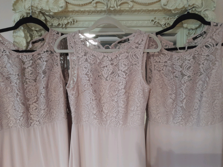 3 size 8 rose pink bridesmaid  dresses