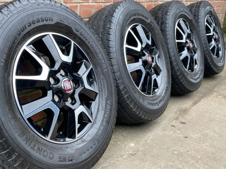 Genuine Fiat Ducato 16” Alloy Wheels + Tyres 225/75/16 Relay Boxer Motorhome Set