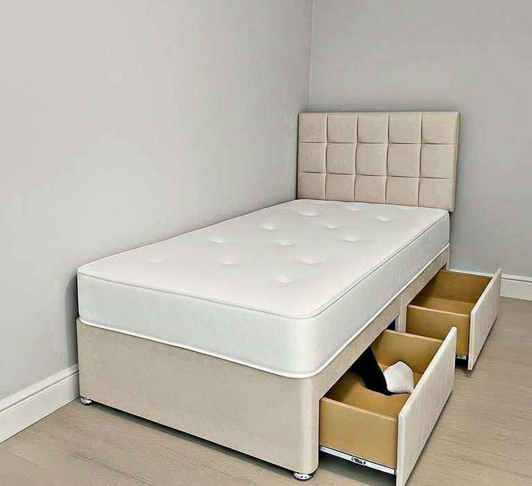 📢🚚3ft Single Divan Bed Base With Mattress Brand New Cash On Delivery Order Now Free Home Delivery 