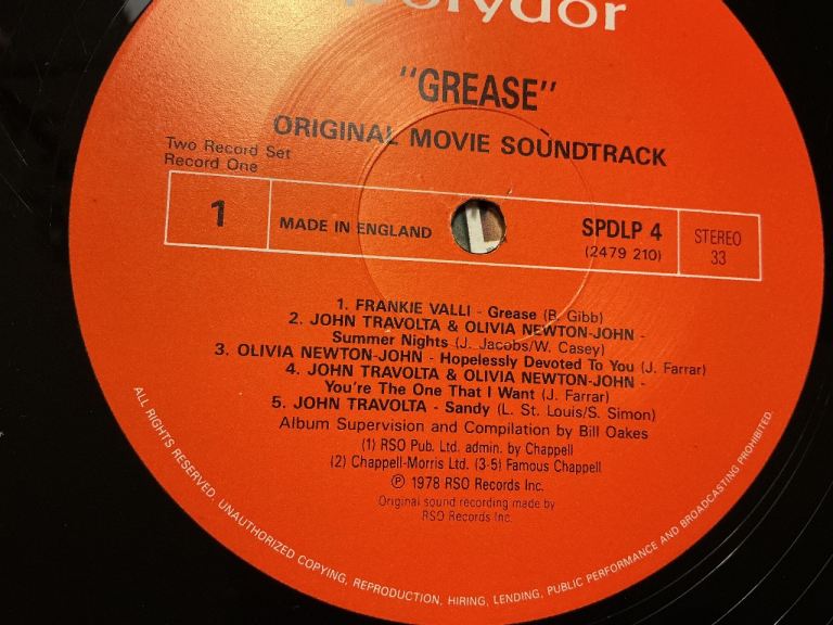 GREASE DOUBLE ALBUM ORIGINAL 1978 RELEASE