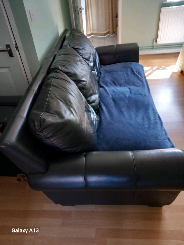 Black Italian Leather Sofa