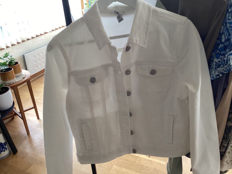 M&Co White Denim Jacket - Size UK 14, Excellent Condition