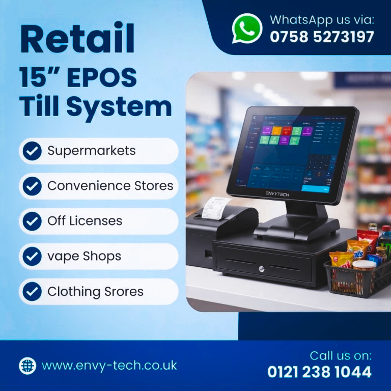 Professional 15" Retail EPOS Till System – Complete POS Solution for Shops