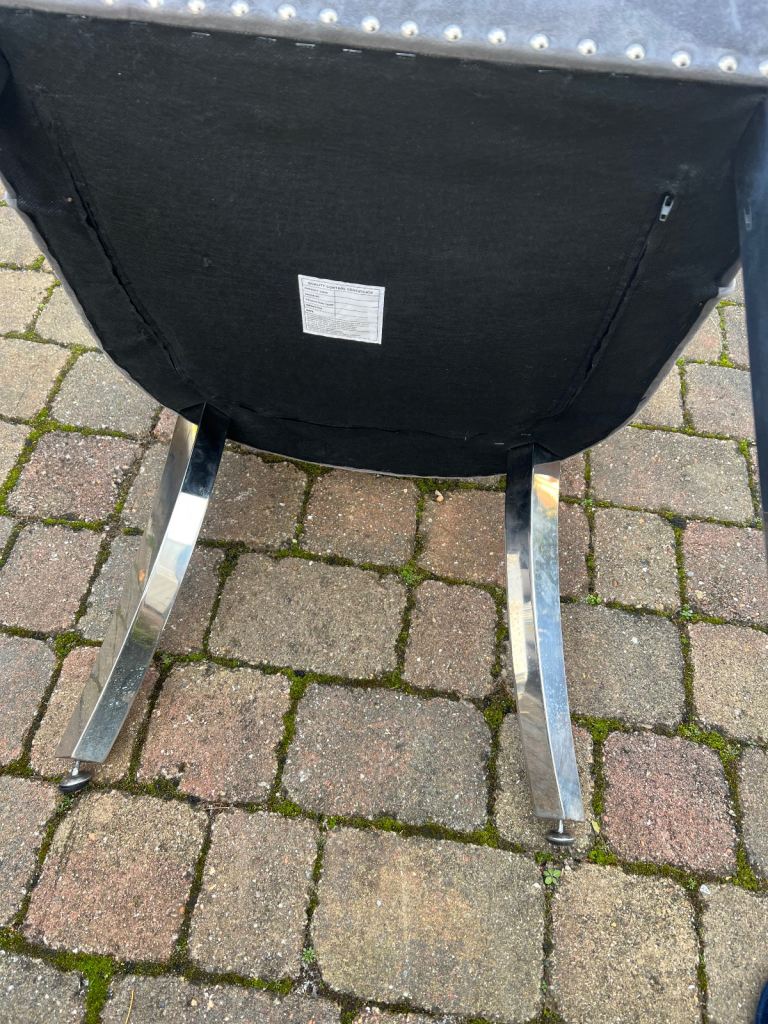 Marble and chrome dining table and 6 chairs 