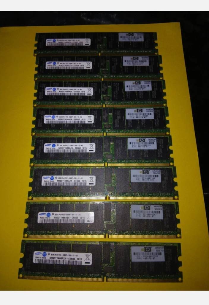 8pcs Server Memory Samsung M393T5160QZA-CE6 8GB 2Rx4 PC2-5300P DDR2-667MHz ECC 