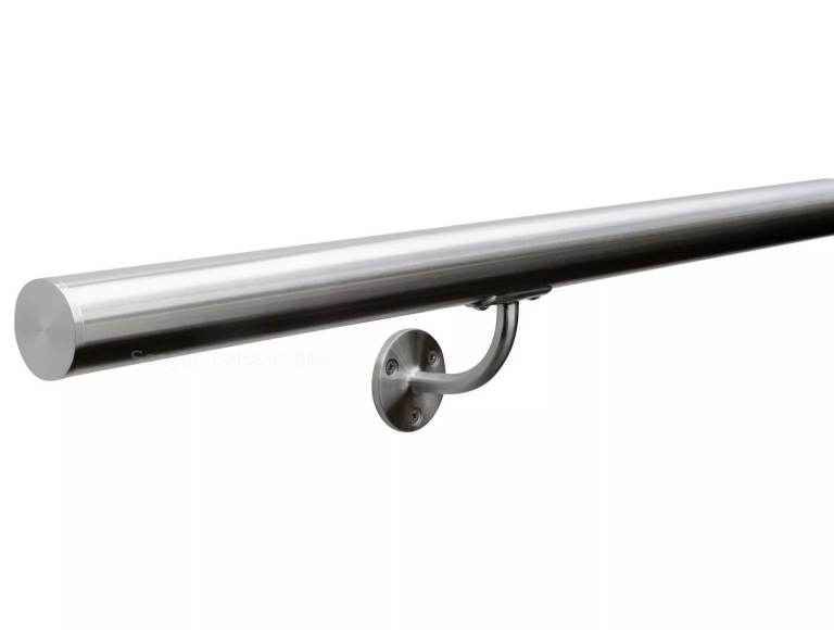 Brushed Satin Stair Handrail Stainless Steel Metal Bannister Rail Balustrade Staircase