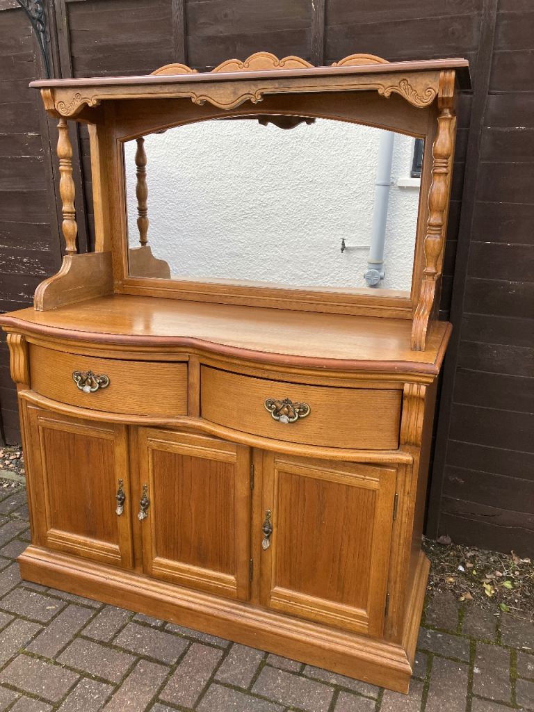 Oak Mirror Back Sideboard 