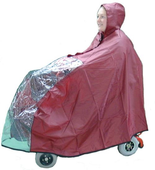 Used once Mobility Scooter Cape Waterproof Weatherproof Protection Maroon