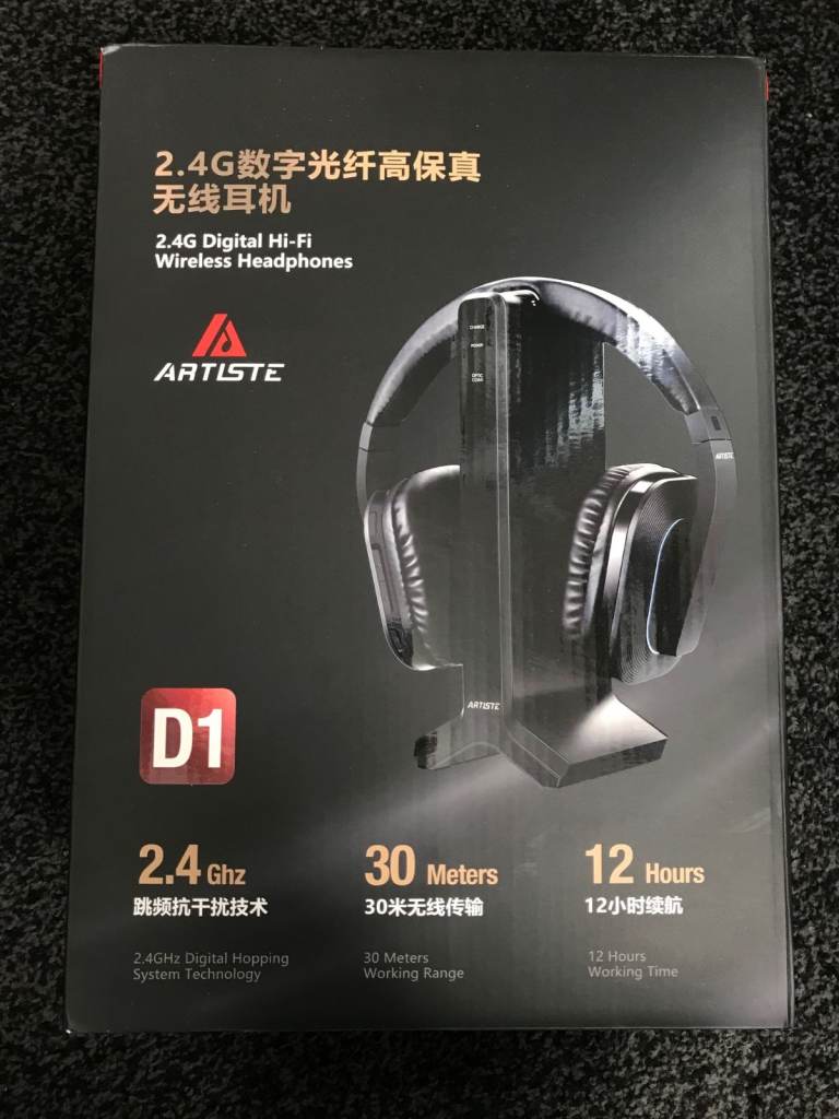 Brand New Sealed Artiste D1 2.4GHz Wireless Headset For TV with Charging Dock