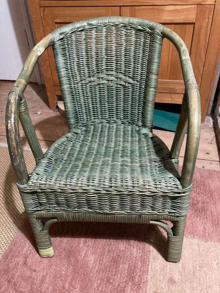 Vintage wicker / rattan child's / children's chair