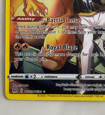 charizard pokemon card tg03/tg30 Amazon.com: Pokemon - Charizard - TG03 - Trainer Gallery - Lost Origin