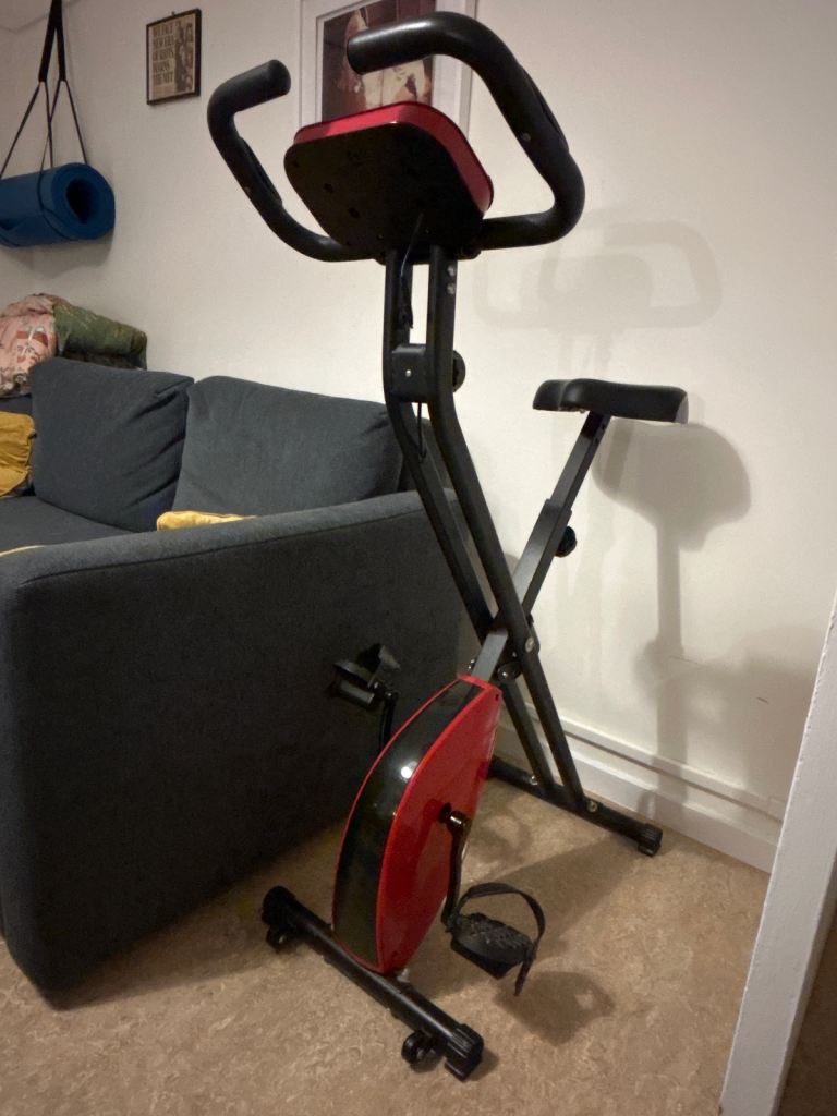 Folding Exercise Bike - Red and Black, Good Condition