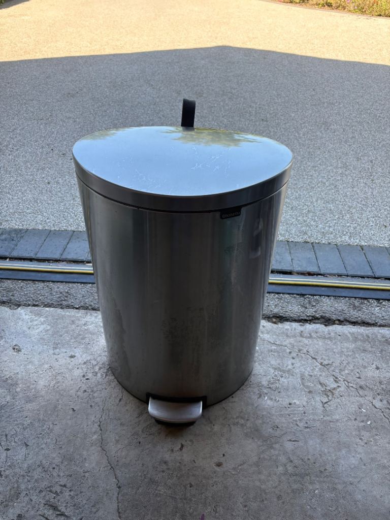 Brabantia Pedal Bin - Silver Metal Kitchen Waste
