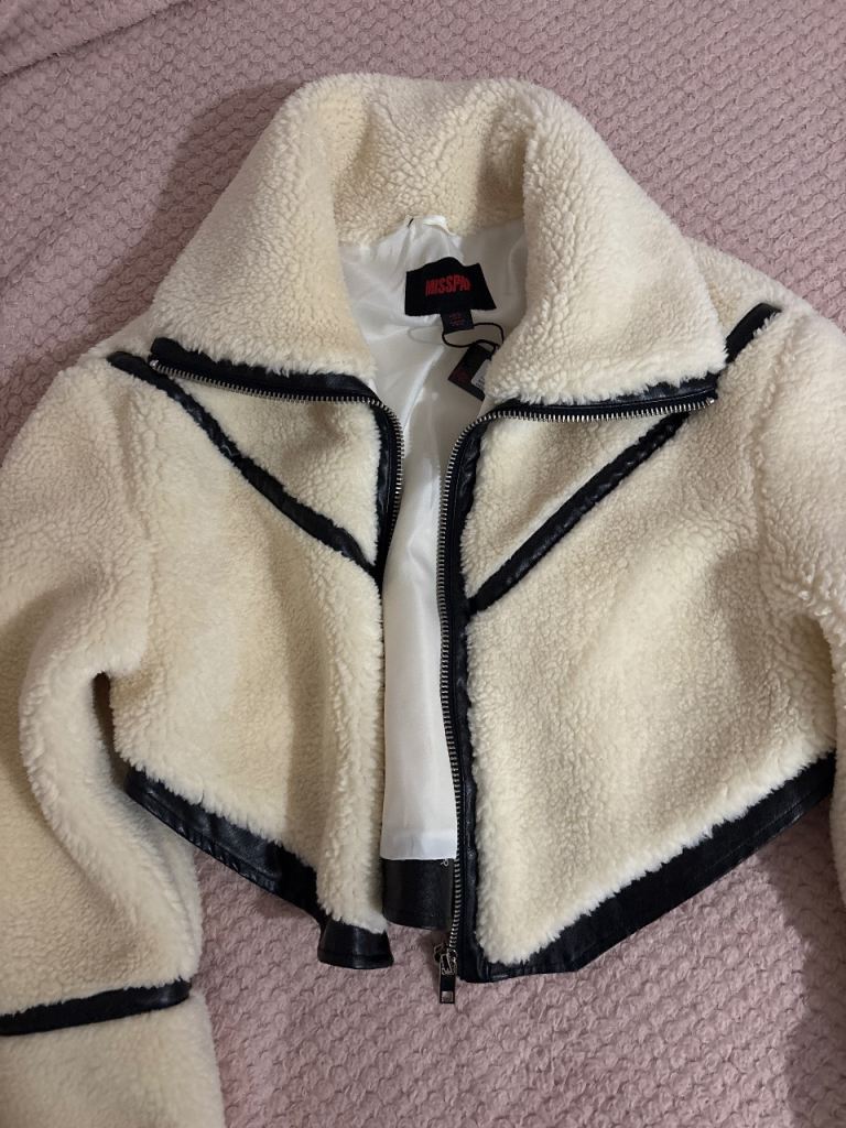 Bnwt Misspap Borg contrast jacket 8