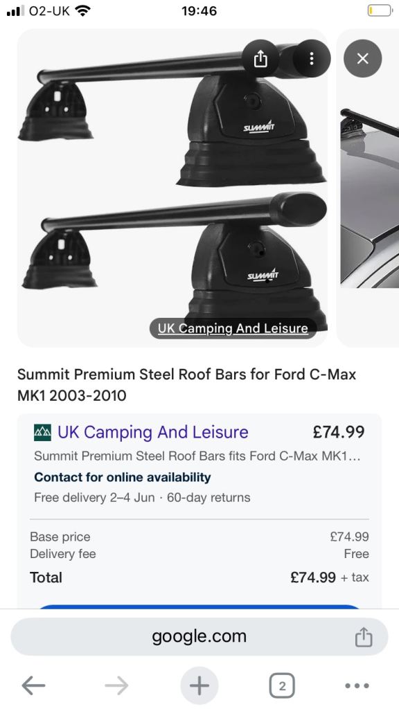 Ford C Max Roof bars