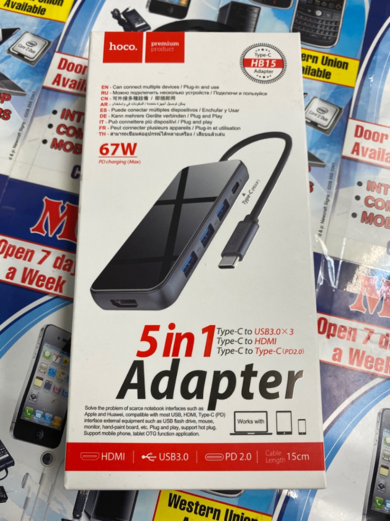 5 in 1 USB Type C HUB to 4K HDMI Adapter & USB Ports Compatible with Samsung DELL Lenovo & Macbook