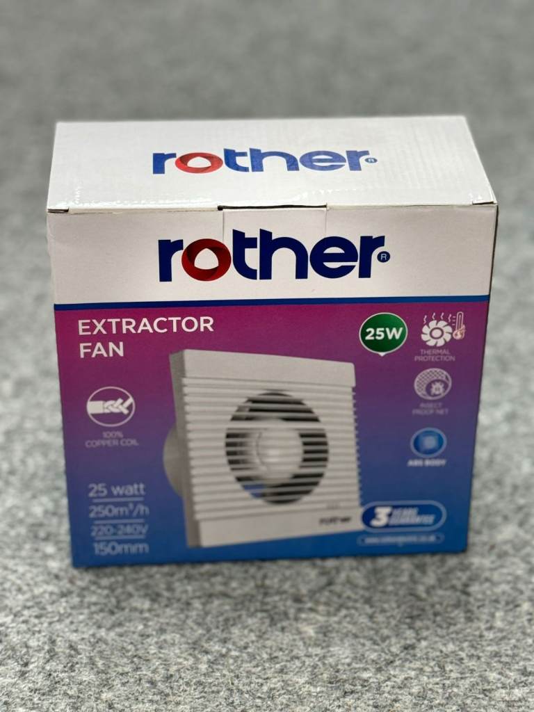 Extractor Fan 25W – 150mm Ventilation Fan with High Airflow and Thermal Protection