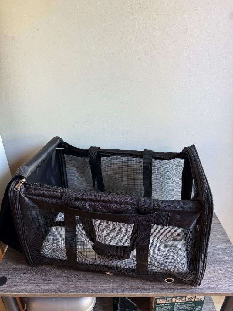 Portable Pet Travel Carrier Bag Cats Dogs Soft Sided (55x34x34cm) Black New