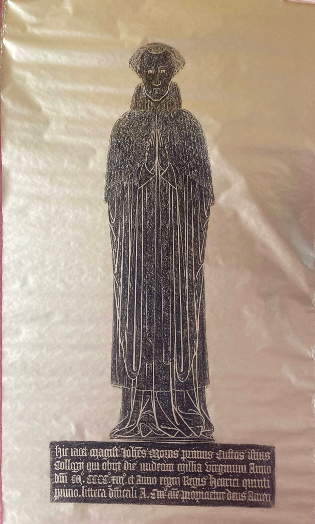 Original Large Black on Gold Brass Rubbing 60"x 30" 152 x 76cm