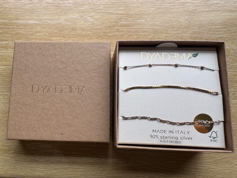 DYADEMA Gold Plated Sterling Silver Bracelets - New in Box