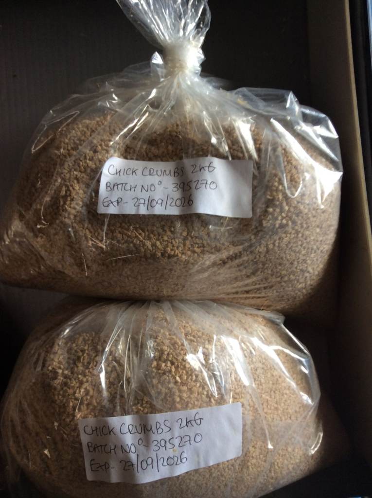 Chick Crumbs 2kg bags.