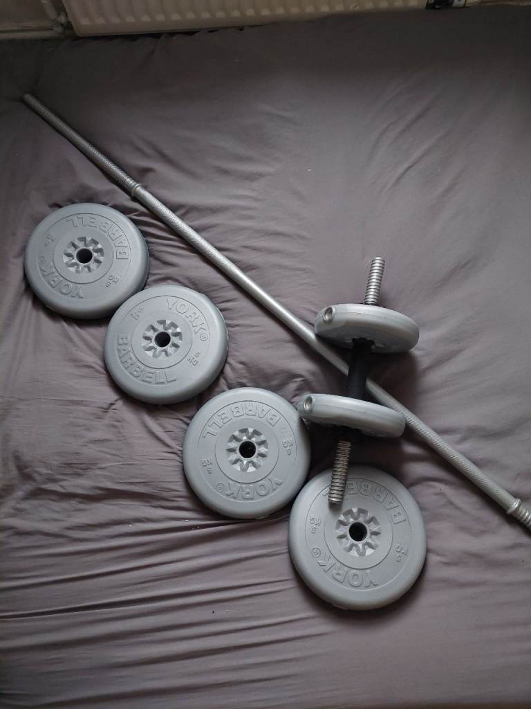 YORK Fitness Weight Plates & Bars Set