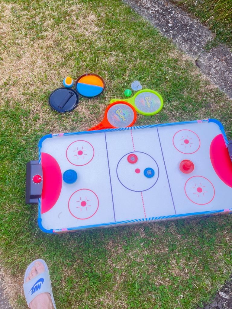 Air Hockey Table & Beach Paddle Ball Set – Good Condition