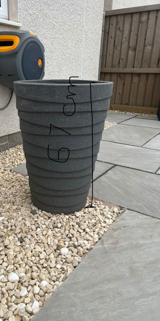 Large Grey Resin Planter – £15