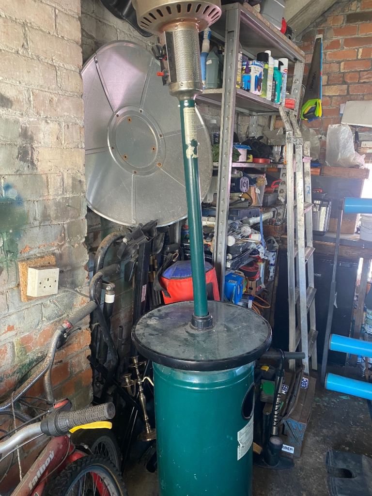 Patio Heater - Green and Silver, Good Condition