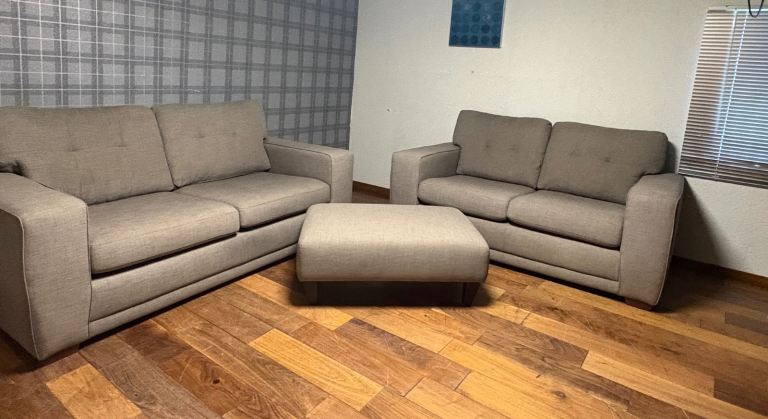 CAN DELIVER grey 3+2 sofas couches suite seaters furniture 