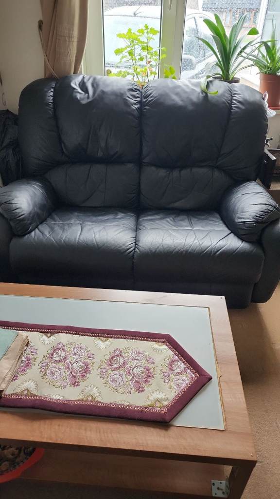 Recliner leather sofa