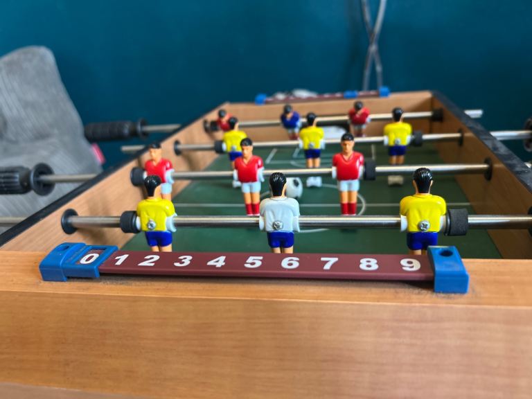 Old school Mini Tabletop Foozball Game Set Portable Indoor Soccer 