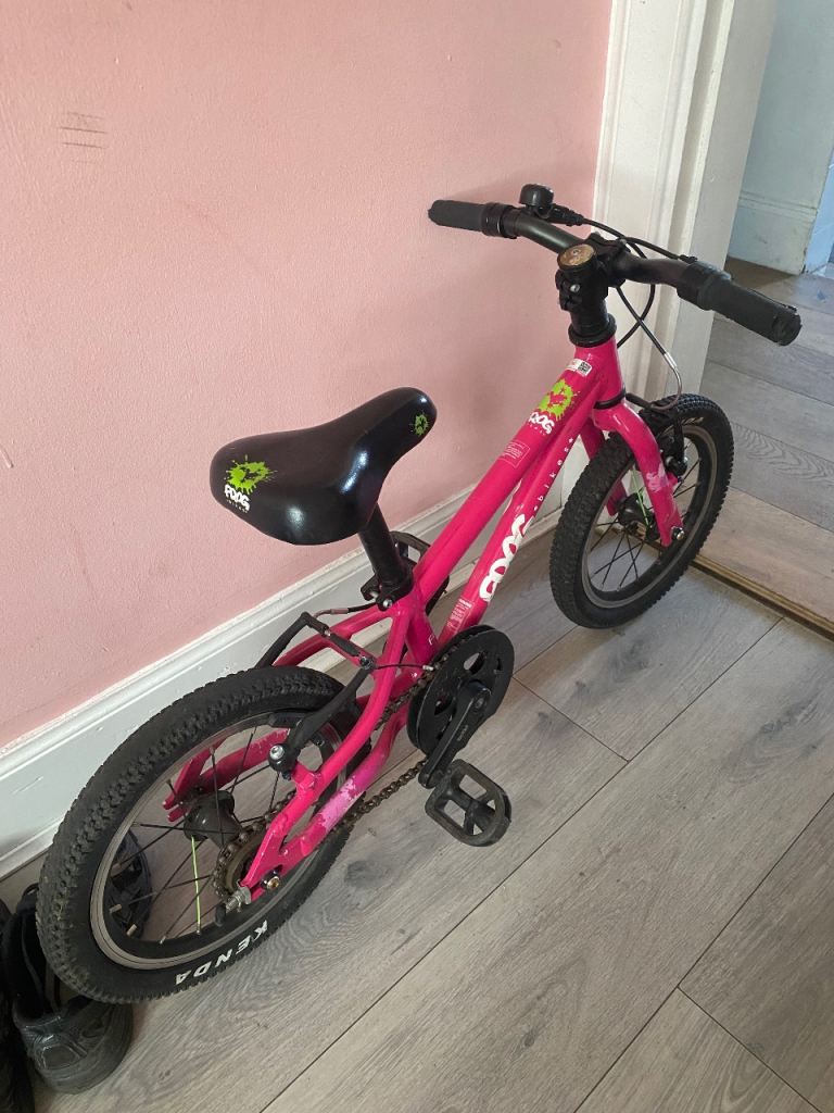 12” kids frog bike in pink