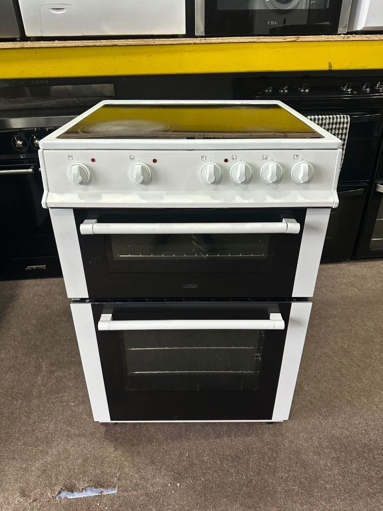 Logik white good condition 60cm electric cooker with oven and grill 