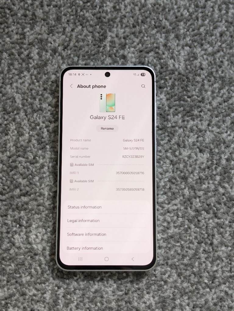 Samsung S24FE 128G unlocked dual SIM card to any network the phone is like new 