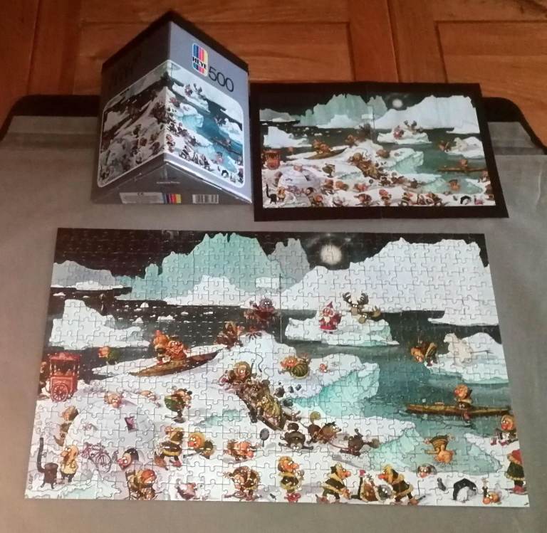 Heye Jigsaw Puzzle Loup Eskimo Party 500 Pieces Complete With Poster & Box 1974