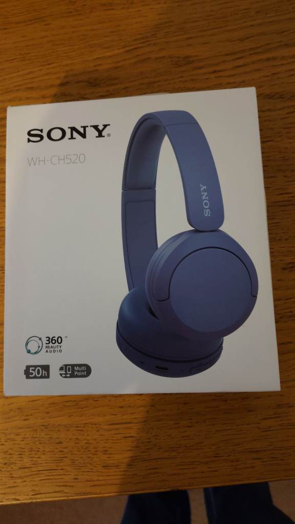 Sony WH-CH520 Wireless Headphones - Brand New, Blue
