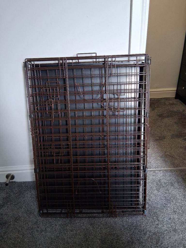 Foldable Metal Dog Crate with Tray