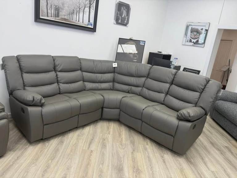 Affordable Roma Recliner Corner Sofa & 3+2 Seater Real Leather, Brand New Stock, Inbox Us Now   📩🚚