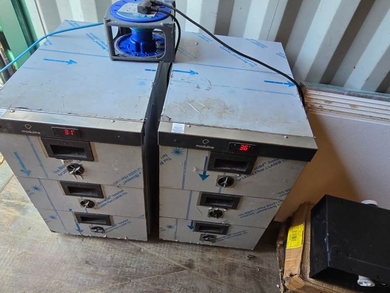 2x Moduline HSW003EV Hot Holding Cabinet — 3x GN 1/1 Drawers — UNUSED