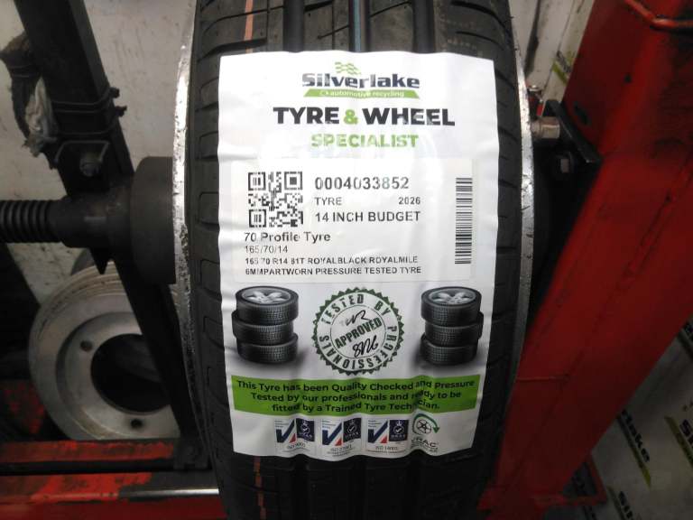 165 70 R14 81t Royalblack Royalmile 6mmpartworn Pressure Tested Tyre