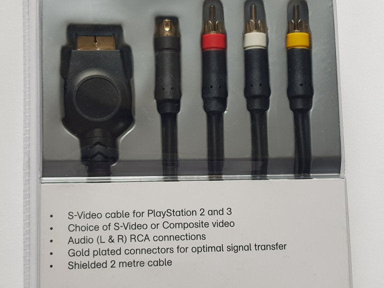 Maplin PS3 AV Cable With Triple Phono Or S-Video 2 Meters