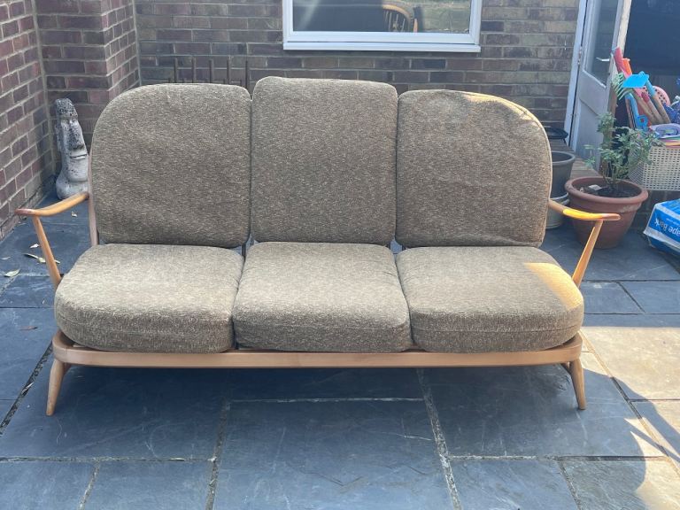 Ercol Windsor 3 seater sofa in light wood